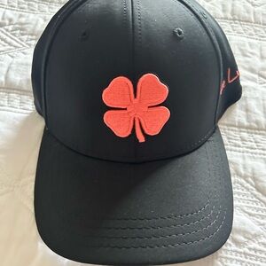 Black and Pink Hat with Clover Design